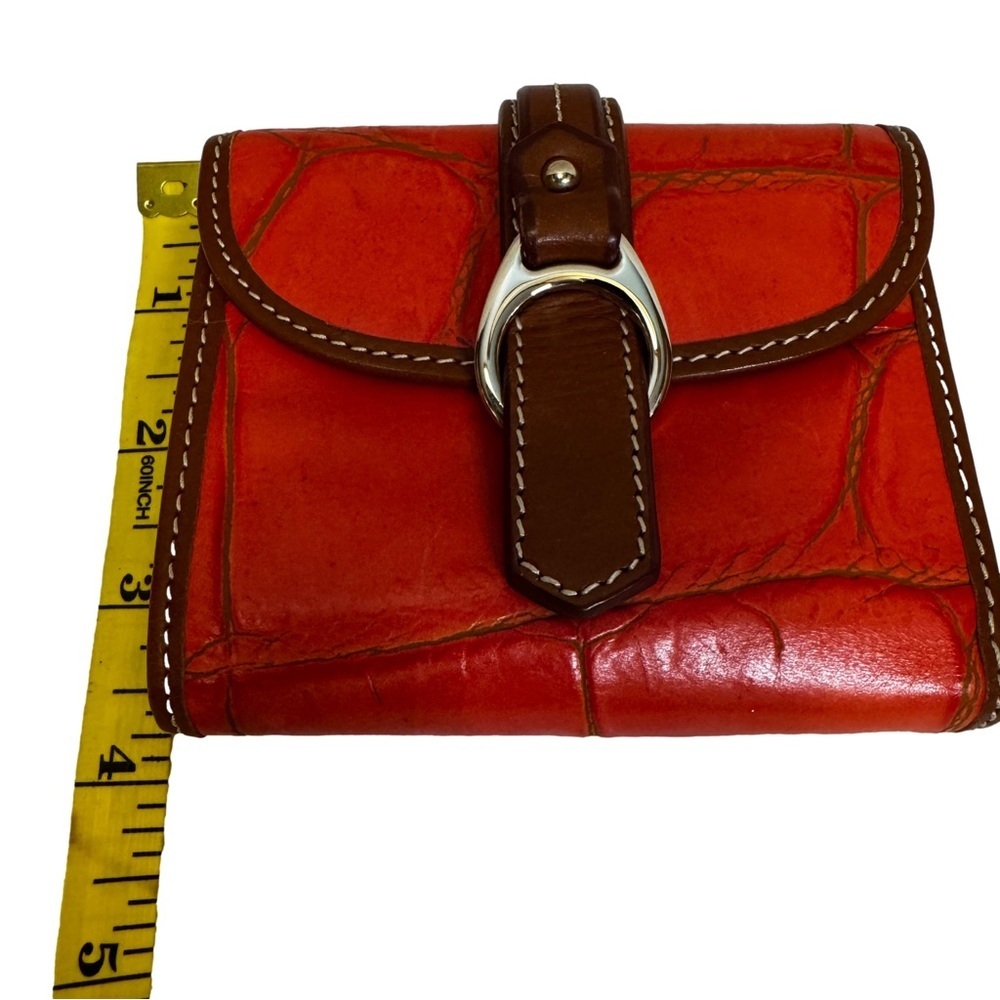Dooney & Bourke Alto Collection Orange Leather Wallet Croc Embossed Vintage NWOT - Picture 12 of 13